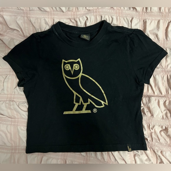 OVO Women's Cropped Owl Logo Tee - Crop Top - Picture 2 of 3